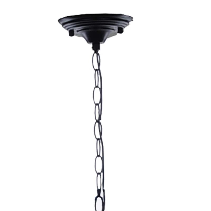 HomeRoots Natural and Black Iron and Rope Three Light Ceiling Light - 15' X '47.5' X '15