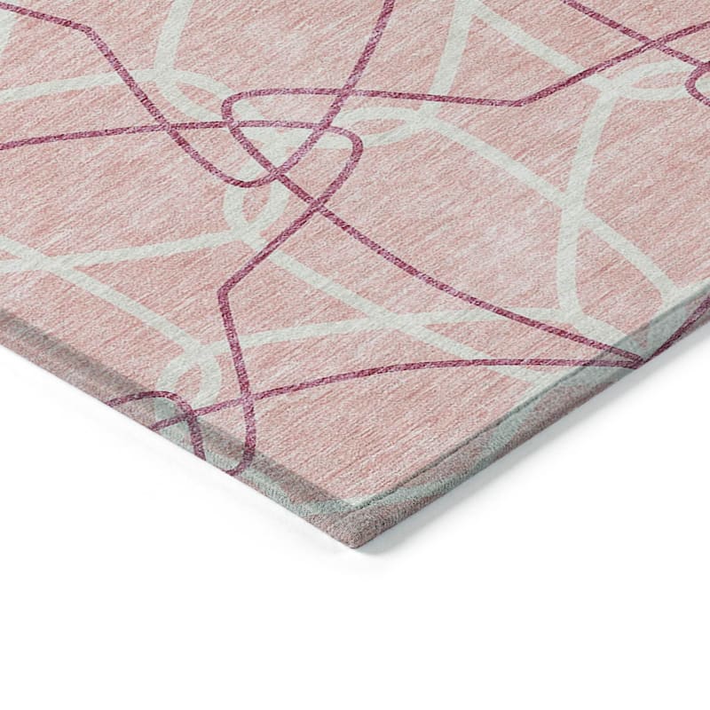 Machine Washable Indoor/ Outdoor Abstract Prism Chantille Rug