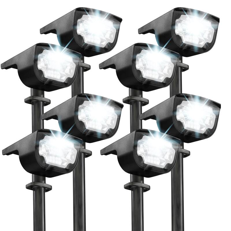 Bell + Howell Bionic Color Burst Solar Powered Waterproof Pathway Lights- 8 Pack - Black