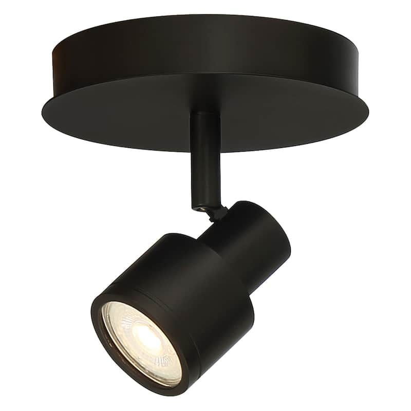 Lincoln 1 Light Adjustable LED Flush Mount - Matte Black