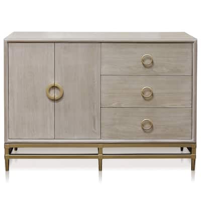 Augusta Cabinet - Two Door Three Drawer Unit - Weathered Oak Finish