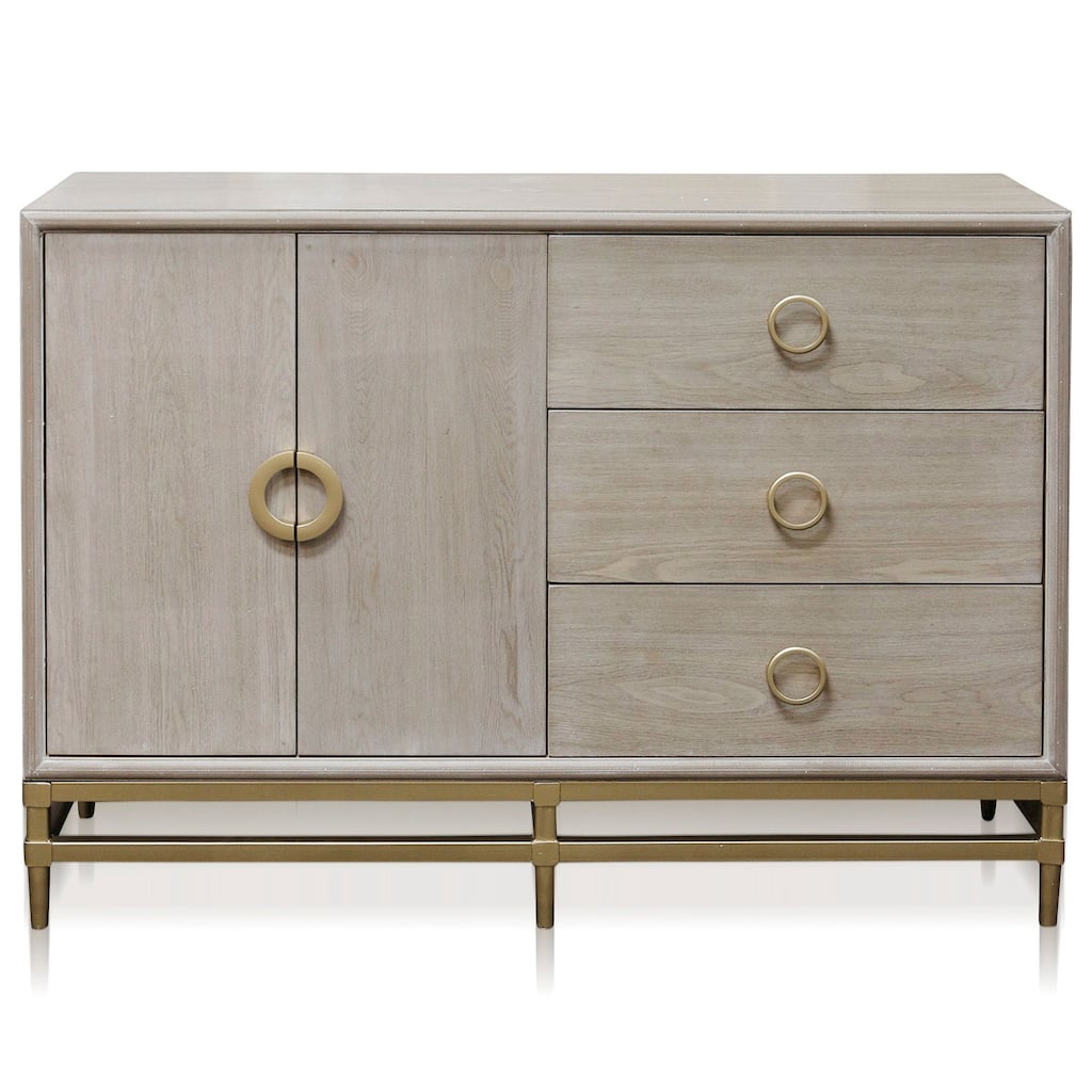 Augusta Cabinet - Two Door Three Drawer Unit - Weathered Oak Finish