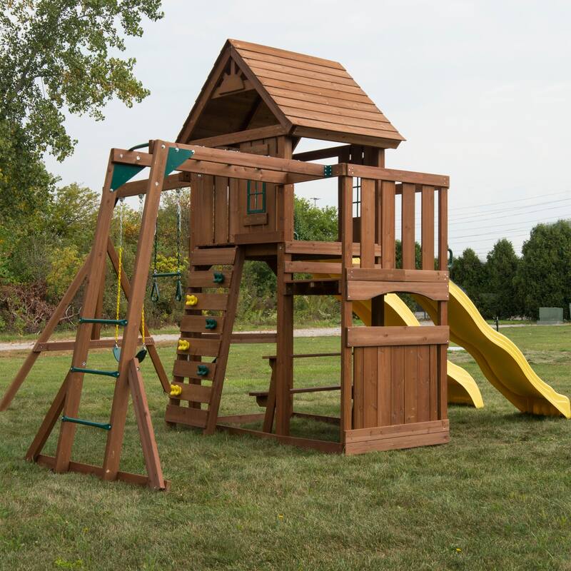 Swing-N-Slide Timberview Wooden Outdoor Swing Set