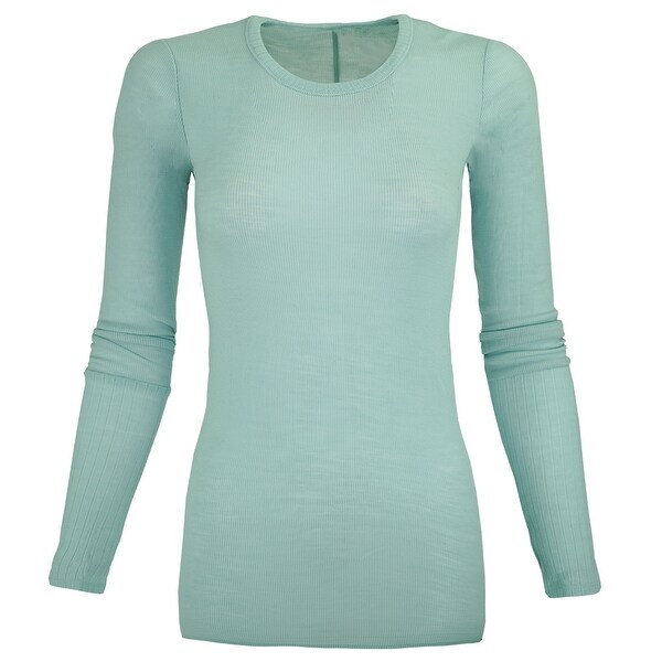 Icebreaker Merino Womens Luxe Rib Long Sleeve Crew Neck Shirt Merino Wool Women Clothing
