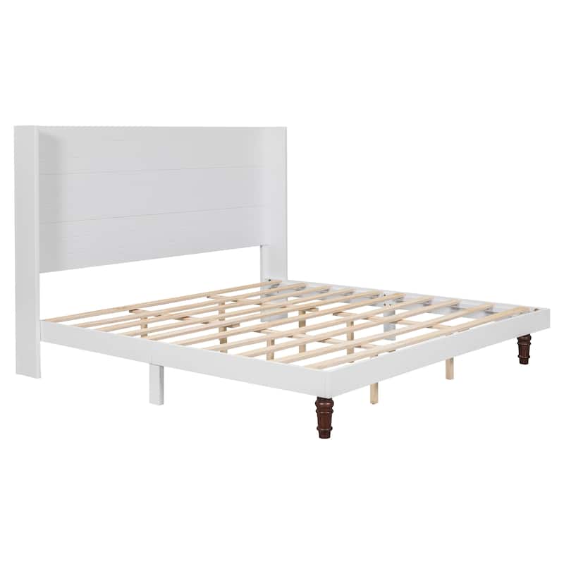 King Size High Headboard Bed with sturdy legs