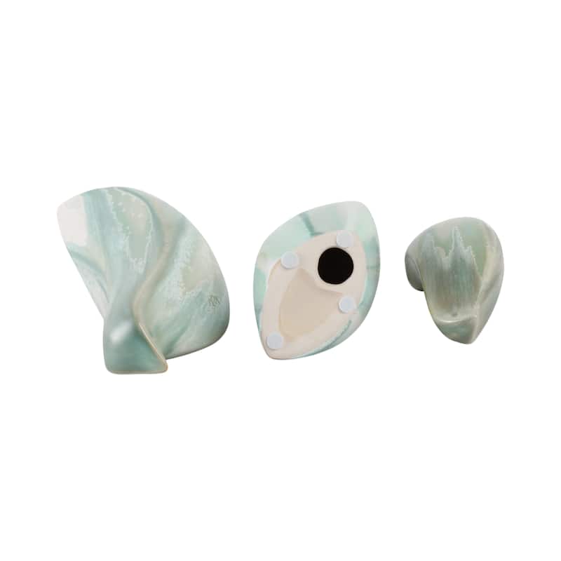 Stoneware Ceramic Bird Decorative Object Abstract Modern (Set of 3)