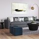 preview thumbnail 53 of 92, WYNDENHALL Townsend 17 inch Wide Contemporary Square Storage Ottoman Distressed Dark Blue