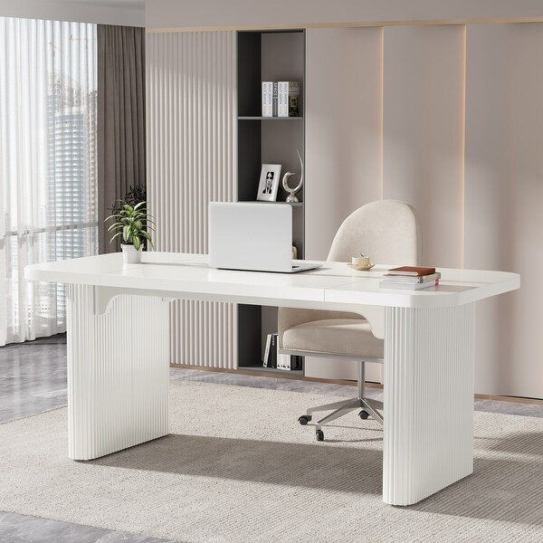 63'' Executive Computer Desk for Home Office, Japanese Writing
