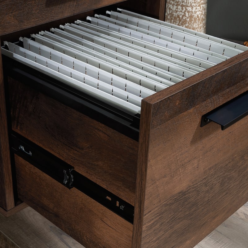 Wood Modern Computer Desk with Spacious Desktop and 4 drawers, Brown