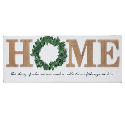 MDF Wall Sign With 3D Home & Garland