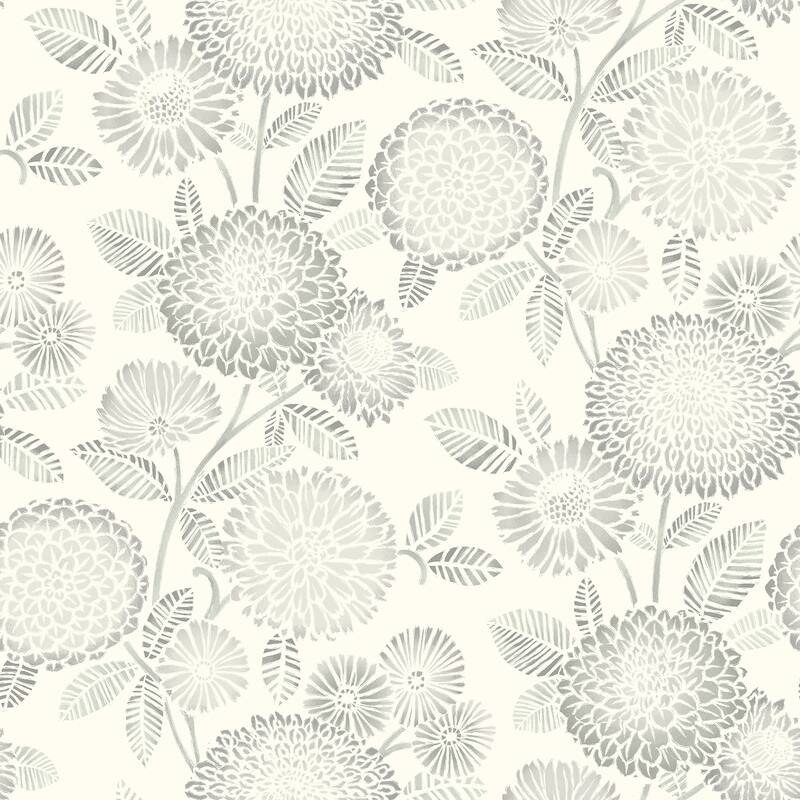 Chesapeake Zalipie Grey Floral Trail Wallpaper