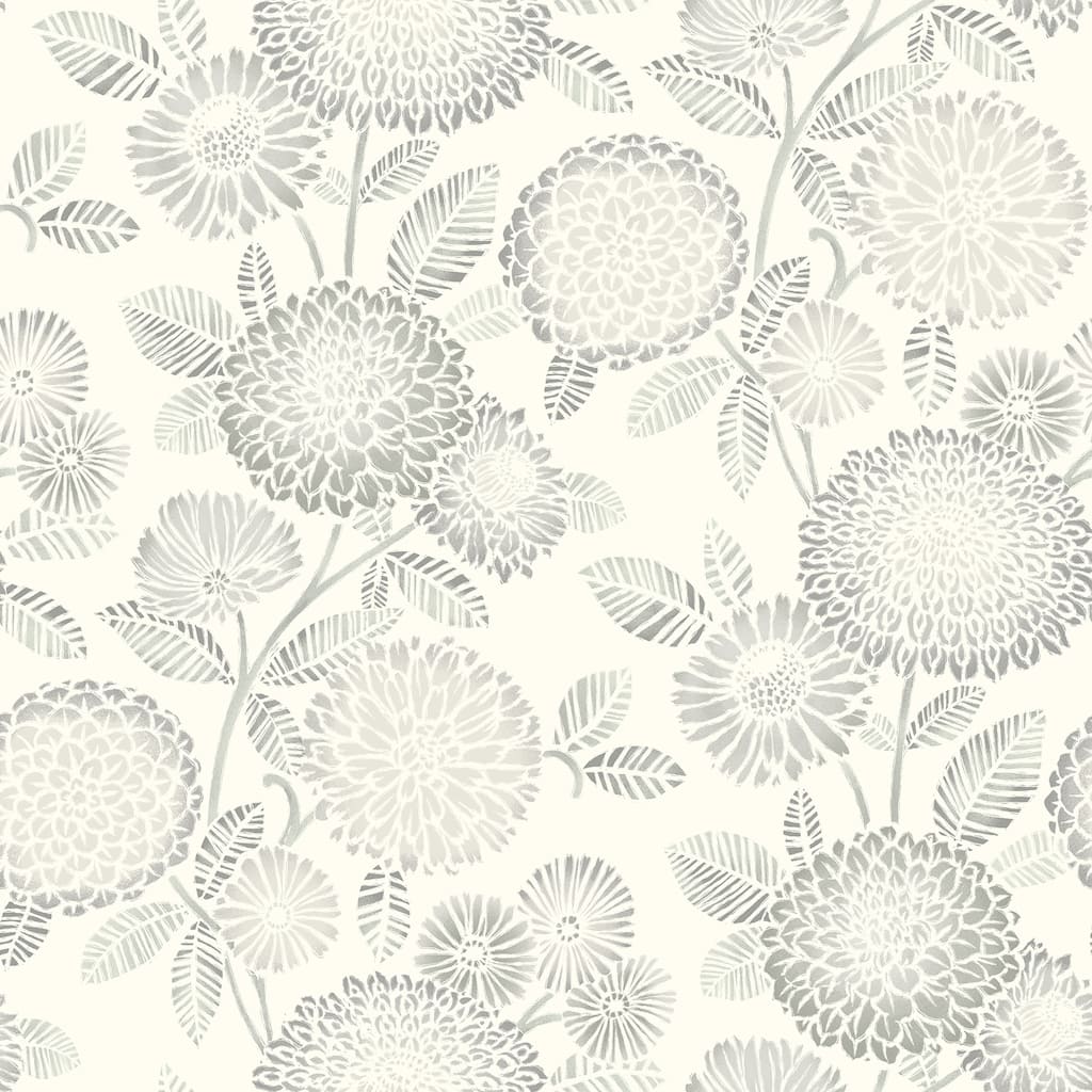 Chesapeake Zalipie Grey Floral Trail Wallpaper