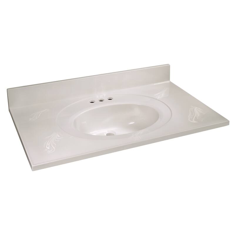 Design House Cultured Marble Vanity Top 37-Inch Single Bowl Sink