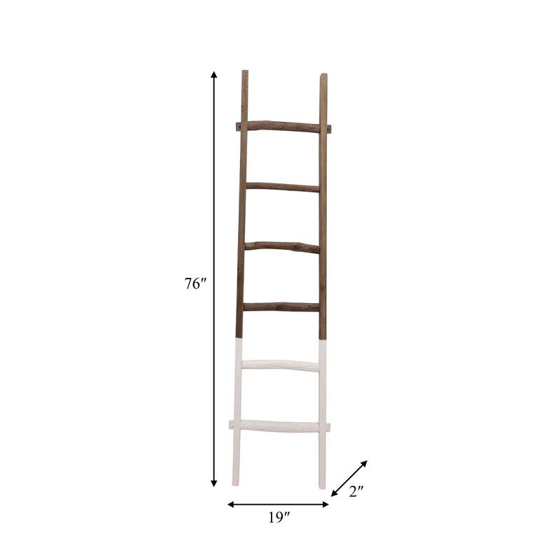 Sagebrook Home Rustic 6ft Tall Blanket Ladder, Decorative Freestanding Ladder For Storage - 19" x 2" x 76"