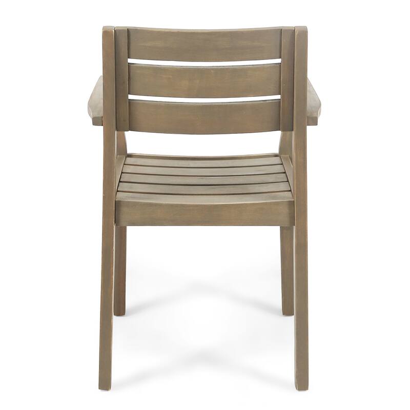 Acacia Wood Patio Armchair Set of 2