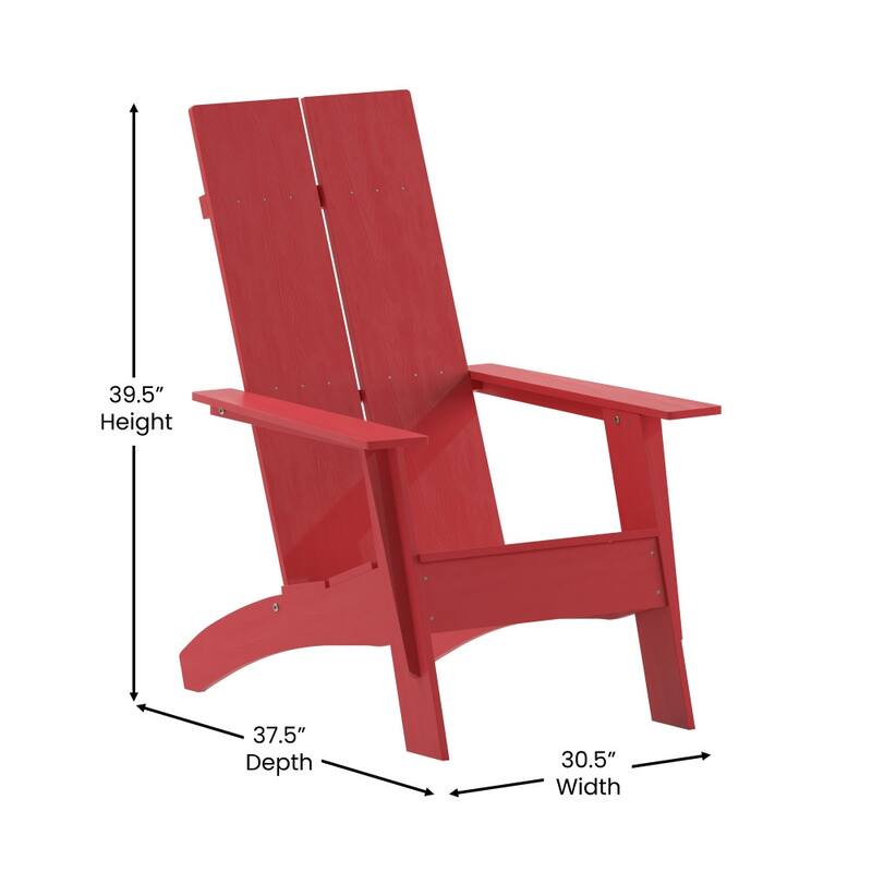 Modern Dual Slat Back Adirondack Style Chairs (Set of 2)
