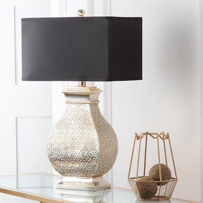 SAFAVIEH Lighting 30-inch Royal Spain Silver Finish Table Lamp (Set of 2) - 16"x11"x29"