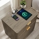 preview thumbnail 19 of 34, Fluted Nightstand Set of 2 with Charging Station, 2 Drawer End Table