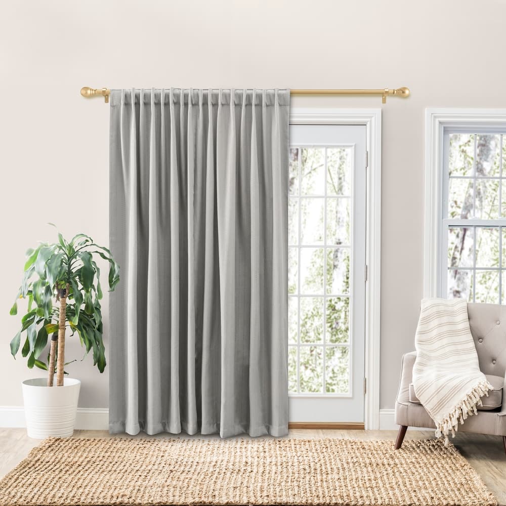 Grand Pointe Premium Room-Darkening 2-Way Pocket w/Back tabs Double Wide Patio Curtain Panel W wand - 110"w x 84"L