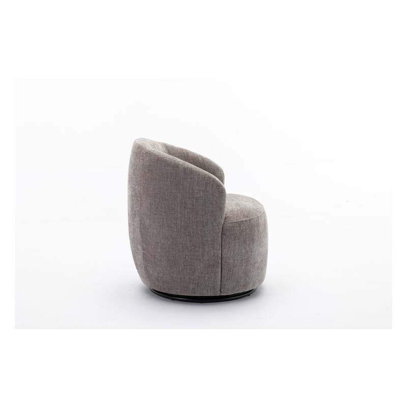 Chenille Fabric Swivel Accent Armchair Barrel Chair