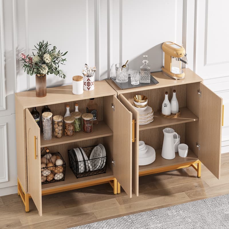 Sideboard Buffet Storage Cabinet Set with Door for Kitchen Dining Room, Accent Cabinet for Living Room