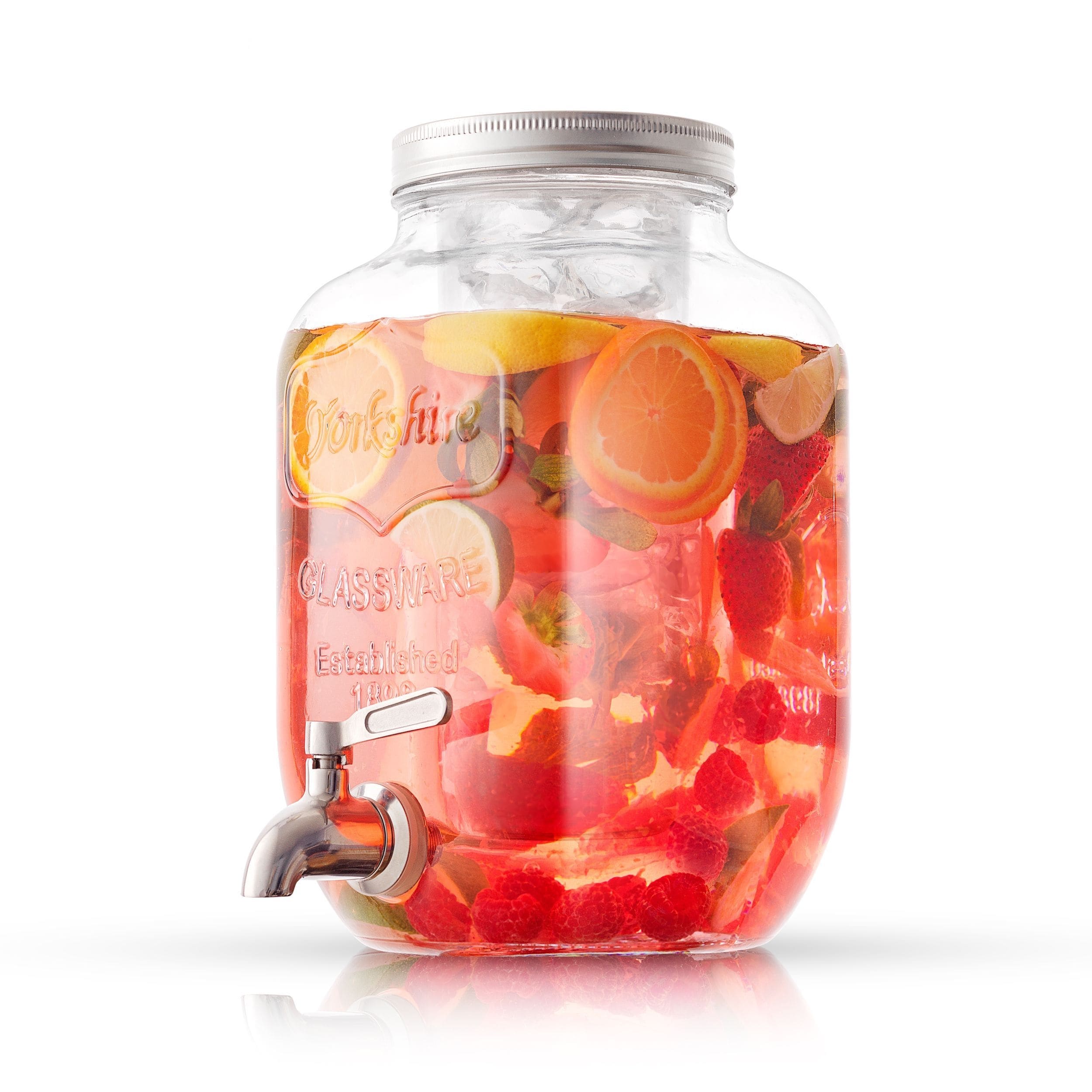 JoyJolt Glass Drink Dispenser with Spigot & Fruit Infuser - 1 Gallon - 8' x  11' - On Sale - Bed Bath & Beyond - 34846653