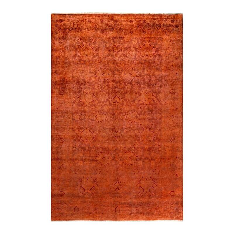 Vibrance, One-of-a-Kind Hand-Knotted Area Rug - Brown, 6' 1" x 9' 4" - 6' 1" x 9' 4"