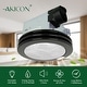 preview thumbnail 2 of 9, Akicon Ultra Quiet Bathroom Exhaust Fan with LED Light 80CFM 2.0 Sones Round Bathroom Ventilation Fan with Frosted Glass Cover