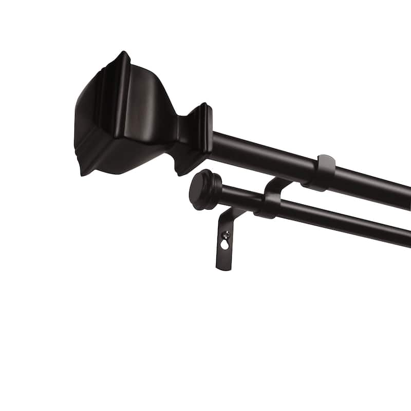 ATI Home Napoleon Double Curtain Rod and Finial Set - 36-72 - Matte Bronze
