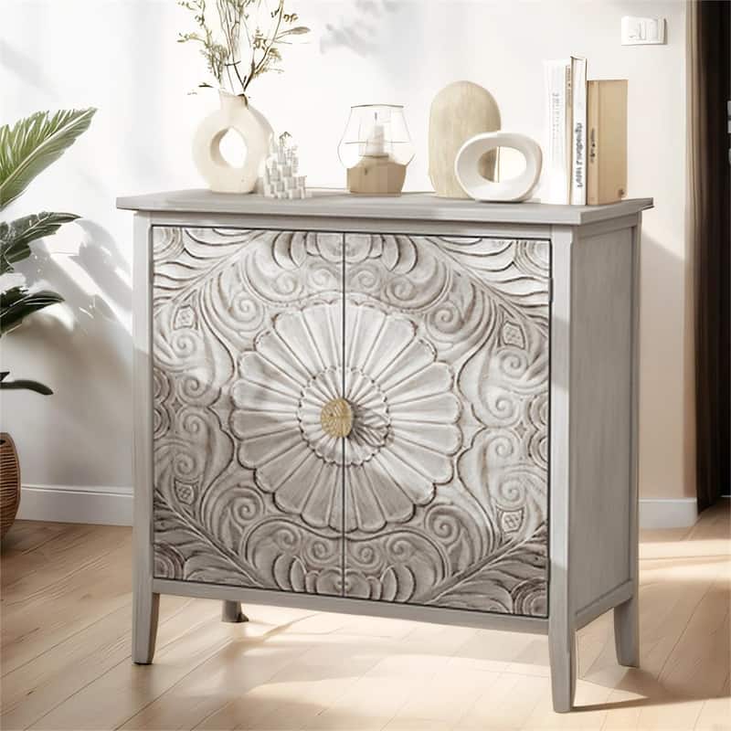 Wood Cabinet with Adjustable Movable Layer and 2 Door