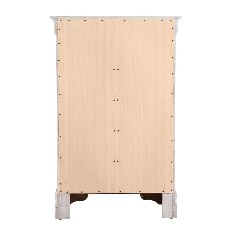 5-Drawer Wooden Bedroom Chest - 48" - Silver