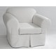 preview thumbnail 4 of 4, Classic Slipcovers Two Piece Twill Chair Slipcover White