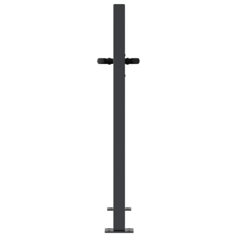 vidaXL Garden Gate Anthracite Steel Grass Design