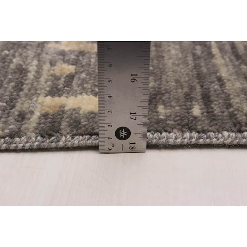 ECARPETGALLERY Hand-knotted Mystique Dark Grey Wool Rug - 9' 11" x 13' 11"