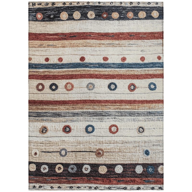 HomeRoots Striped Transitional Rectangle Outdoor Rug