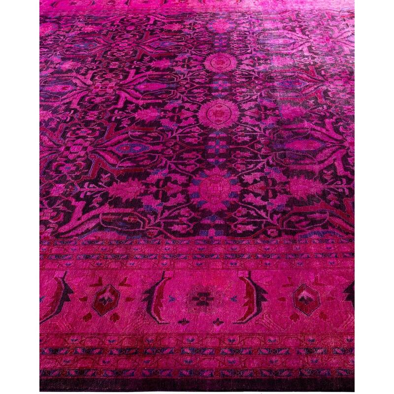 Fine Vibrance One-of-a-Kind Hand-Knotted Area Rug - Purple, 10' 1" x 14' 3" - 10' 1" x 14' 3"
