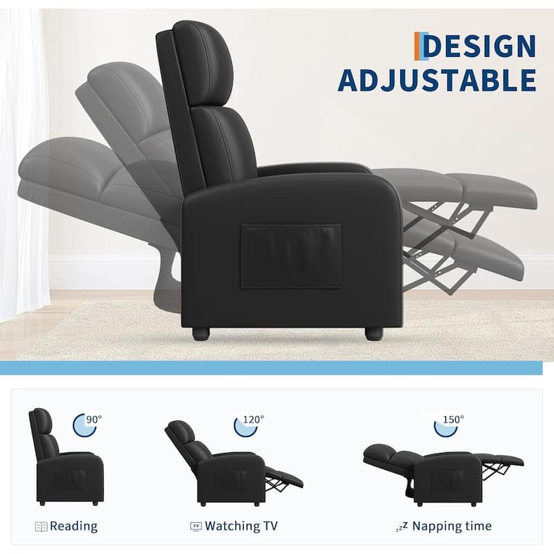 Ergonomic Adjustable Single Recliner Sofa Chair for Living Room, Home