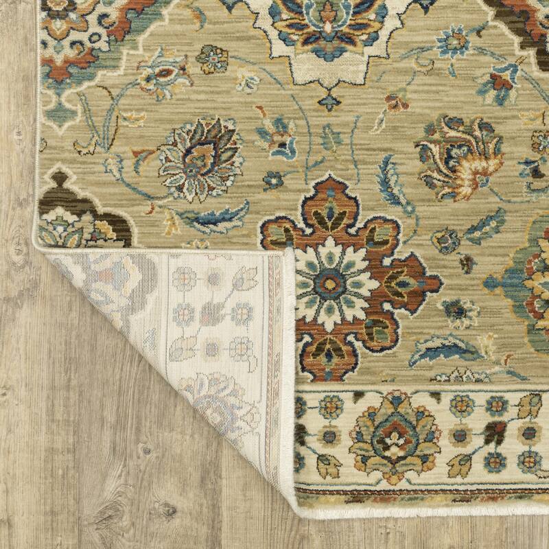Style Haven Federica Bohemian Panel Tan/Multi Fringe Edge Area Rug