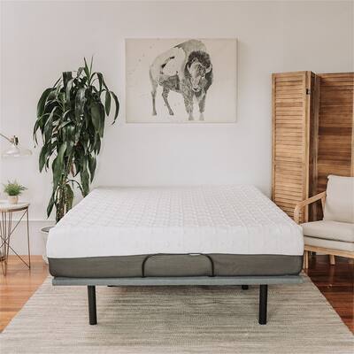 8" Gel Memory Foam Mattress Twin Size in White Dark Gray