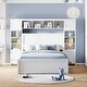 preview thumbnail 1 of 92, Wooden Storage Platform Bed Frame with All-in-One Cabinet & Sockets