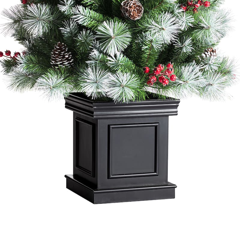 Glitzhome 4ft/5ft/6ft Pre-Lit Pine Artificial Christmas Porch Tree with Warm White Lights