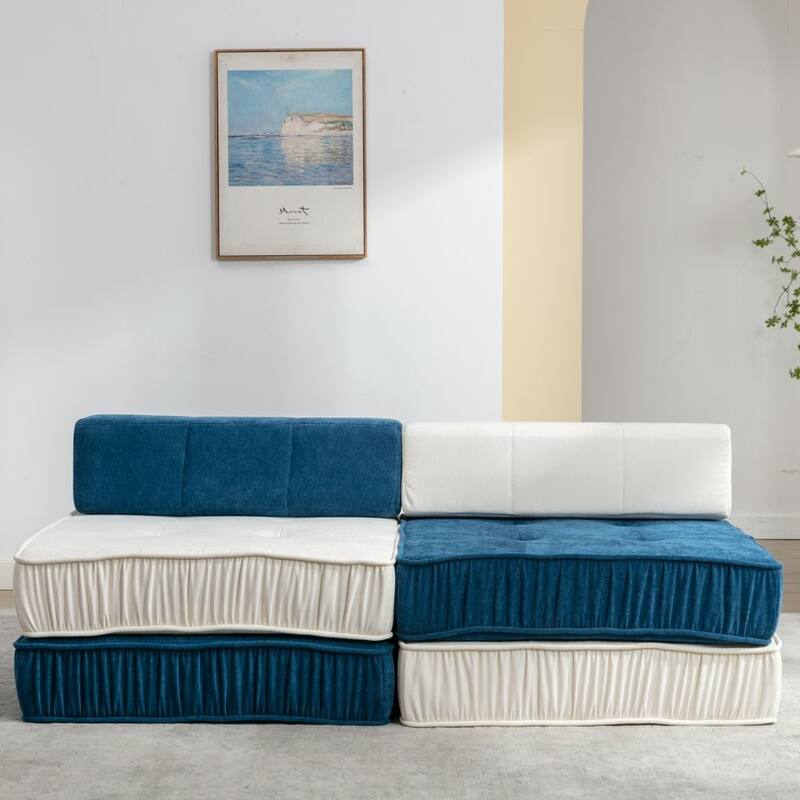 Modern Convertible Modular Sectional Sofa, Minimalist Chenille Sofas Couches