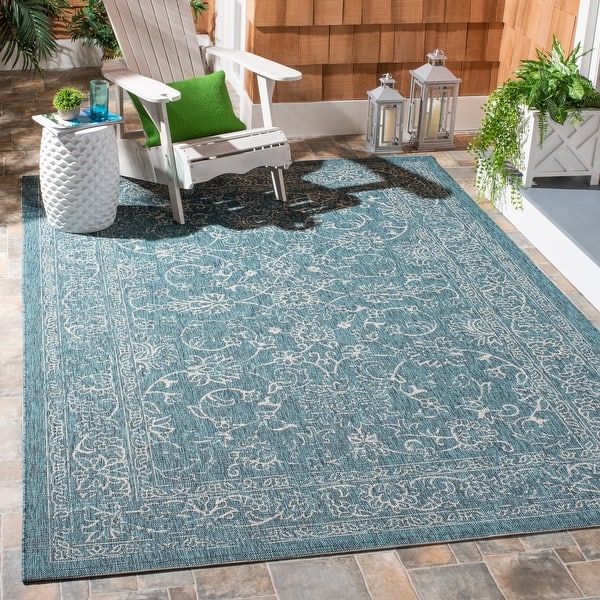 Teal Outdoor Rug Plastic Washable Porch Rugs Water Resistant Garden Patio  Mats
