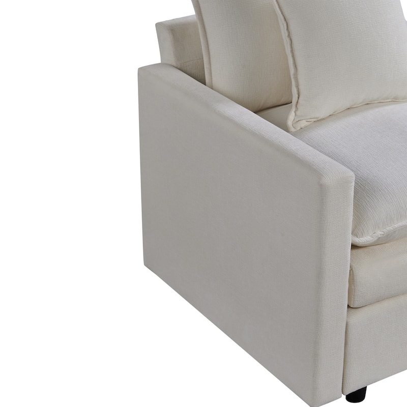 White 33.07" Upholstered Arm Chair