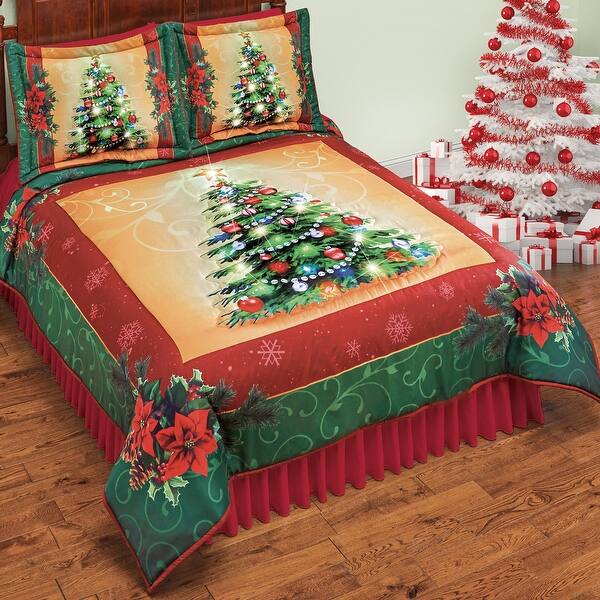 Lighted Christmas Tree Reversible Holiday Comforter Bed Bath & Beyond
