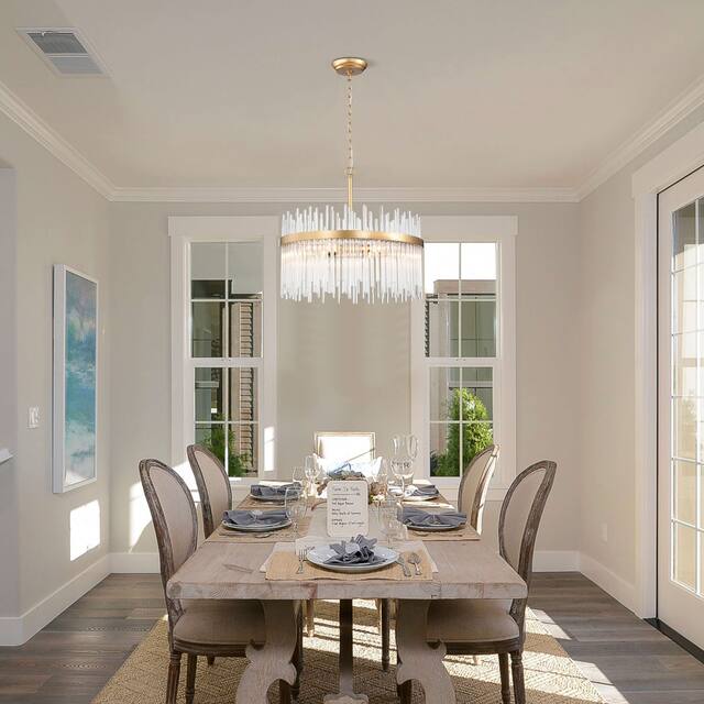 Casandra 5-light Shiny Bronze Chandelier with Clear Glass Bars - Shiny Bronze