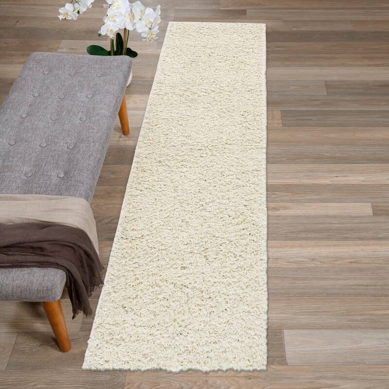 World Rug Gallery Contemporary Solid Cozy Plush Shag Area Rug