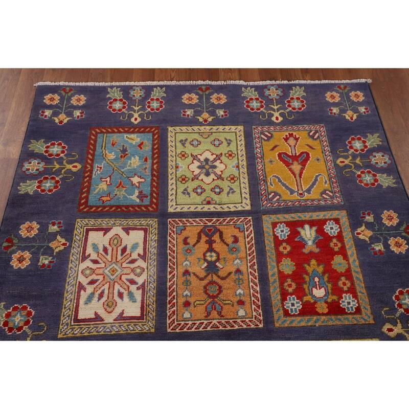 Garden Design Traditional Kazak Rug Hand-Knotted Wool Carpet - 4'1" x 6'4"