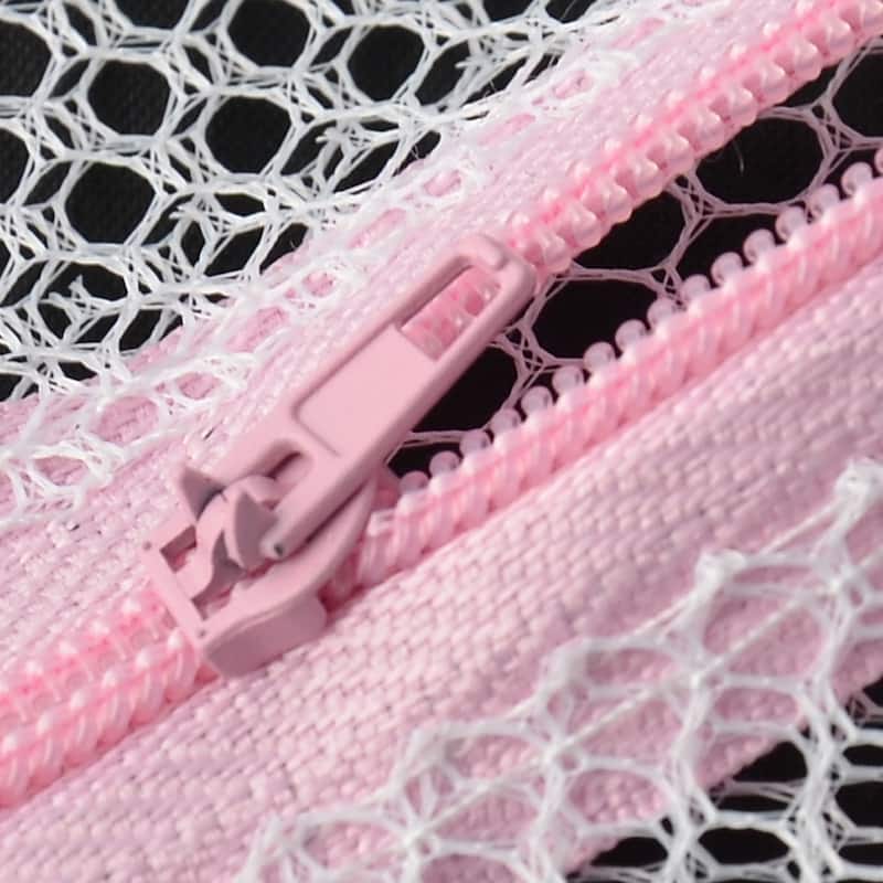 Family Nylon Clothes Underwear Lingerie Sock Holder Washing Bag White 3 Pcs