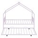 preview thumbnail 61 of 82, Twin/Full Size Metal House Bed with Twin Size Trundle, Playhouse Bed Montessori Bed House Platform Bed with Roof Frame for Kids